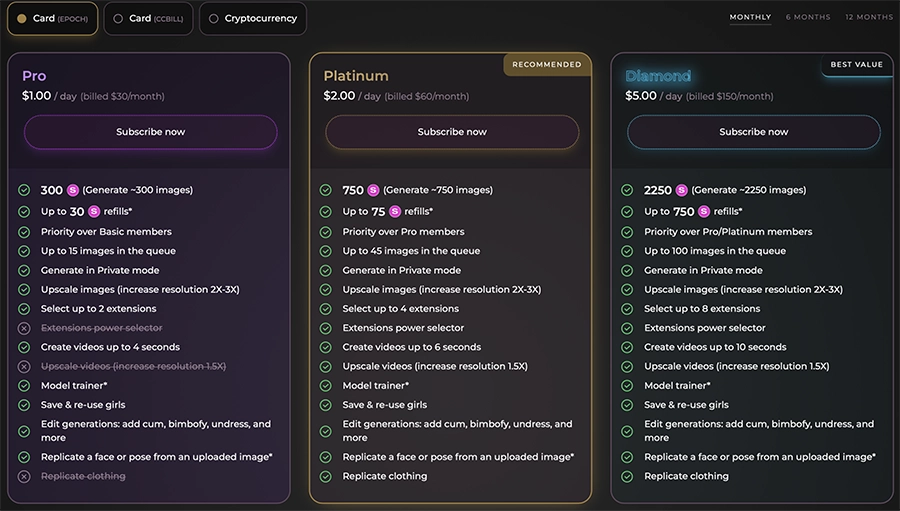 seduced premium upgrades