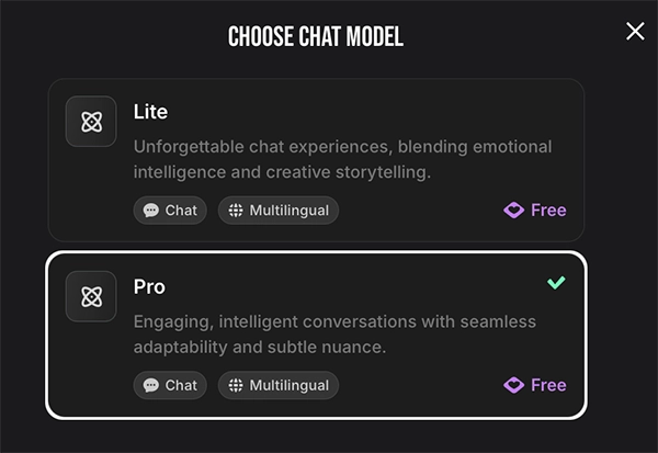 choose your chat model