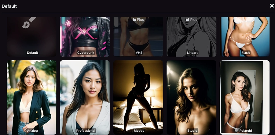 Pose filters on Promptchan