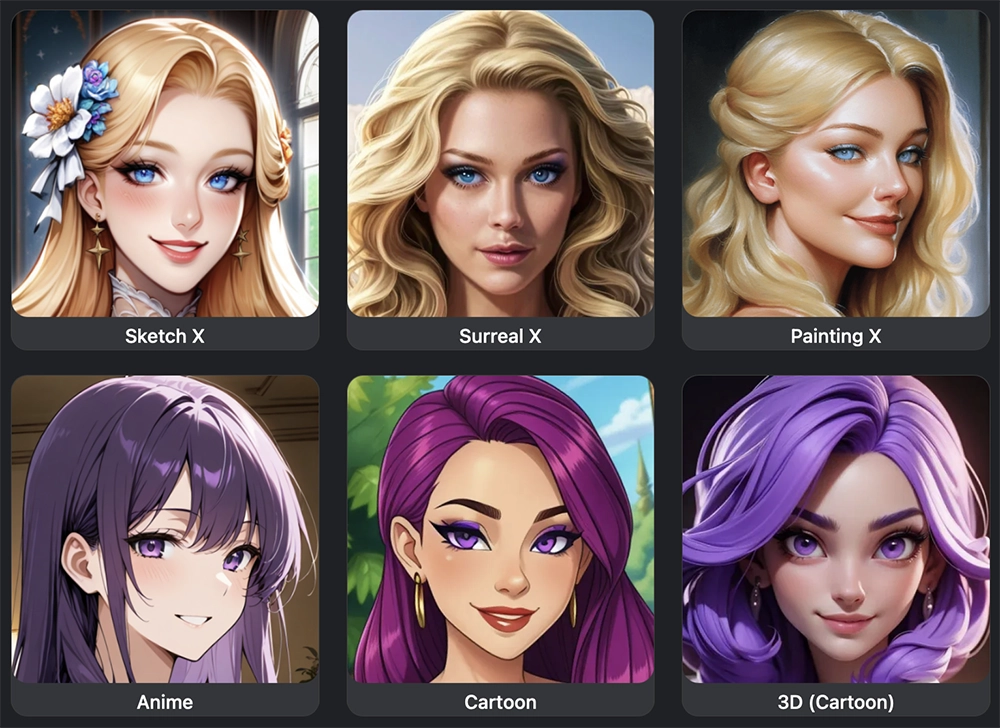 Cartoon preset styles are available