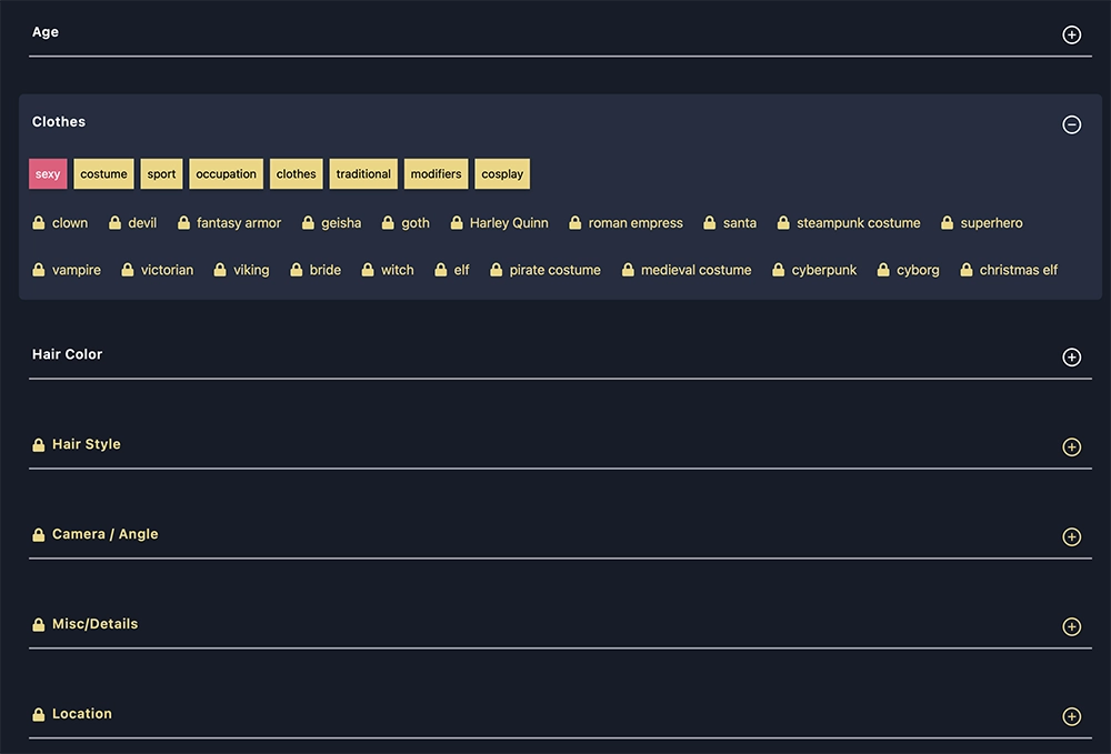 Very basic prompting filters on Porn Journey
