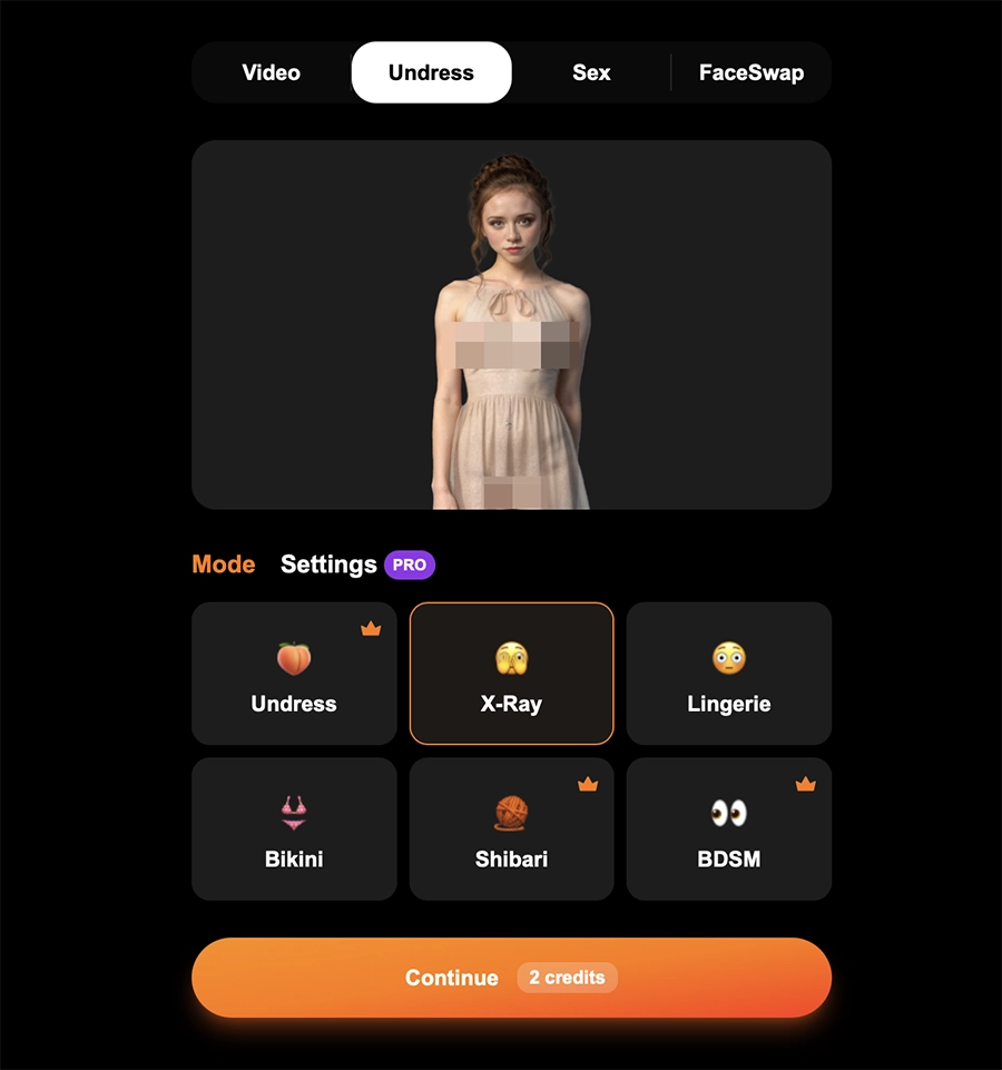 The classic X-ray undressing tool