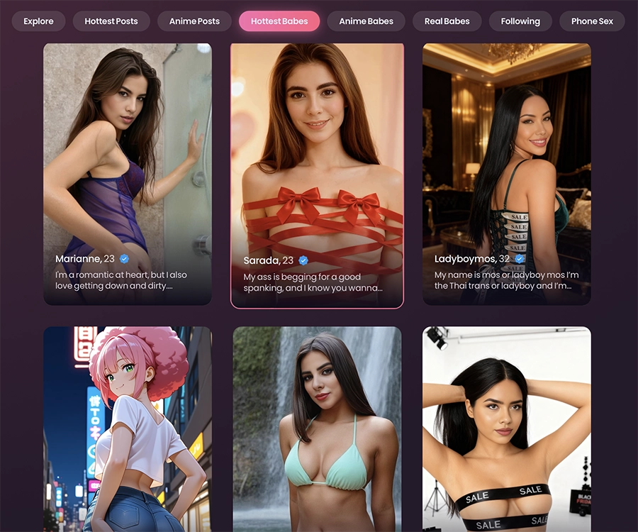 Various AI girls you can speak to on Swipey